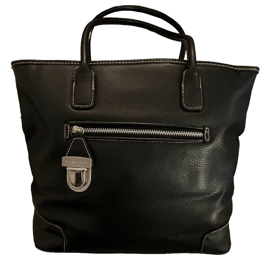 IN GREAT CONDITION!VICTORIA’S SECRET LARGE BLACK FAUX LEATHER TOTE/SHOULDER BAG
